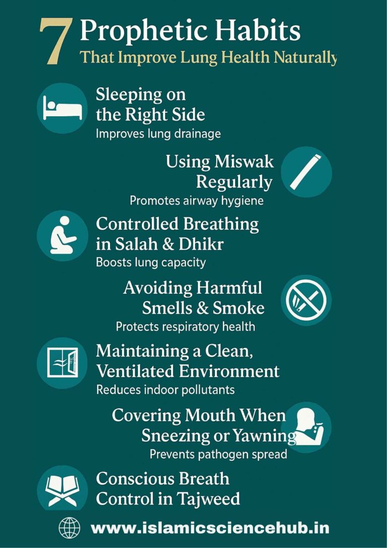 Air and breathing in islam,7 habits of prophet,prophetic habits and respiratory health,sunnah and lung health,