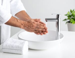Handwashing before and after meal,